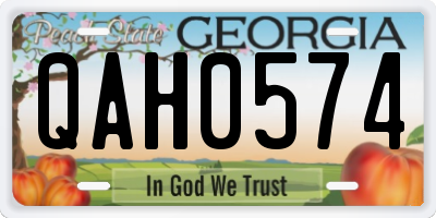 GA license plate QAH0574