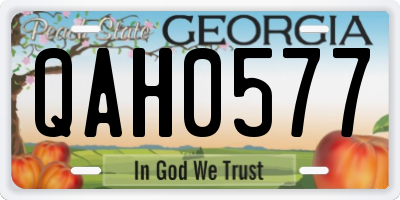GA license plate QAH0577