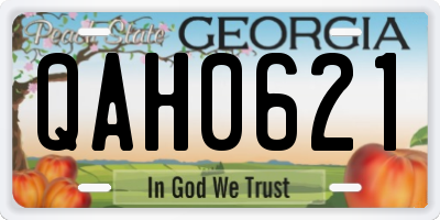 GA license plate QAH0621