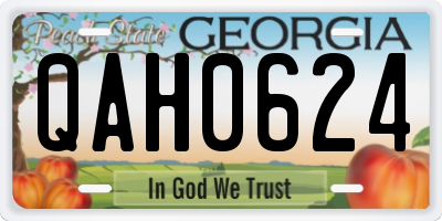 GA license plate QAH0624