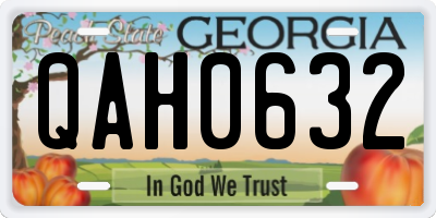 GA license plate QAH0632