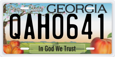 GA license plate QAH0641