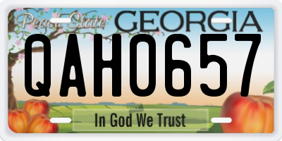 GA license plate QAH0657