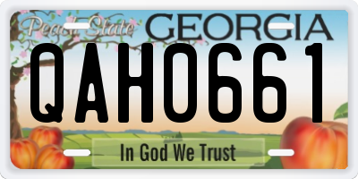 GA license plate QAH0661