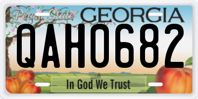 GA license plate QAH0682