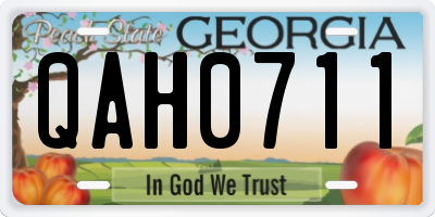GA license plate QAH0711
