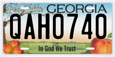 GA license plate QAH0740