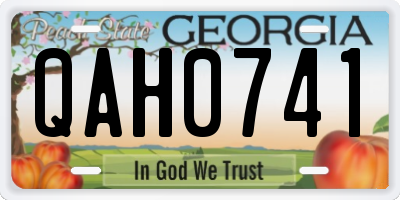 GA license plate QAH0741