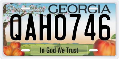 GA license plate QAH0746