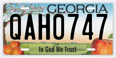 GA license plate QAH0747