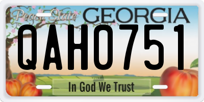 GA license plate QAH0751