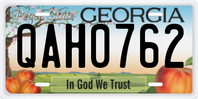 GA license plate QAH0762