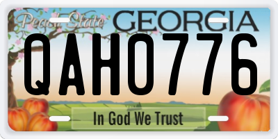 GA license plate QAH0776