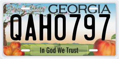 GA license plate QAH0797