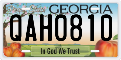 GA license plate QAH0810