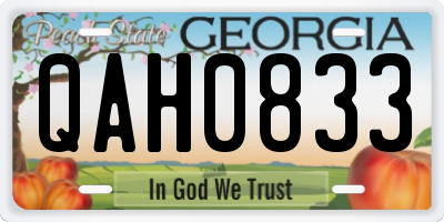 GA license plate QAH0833