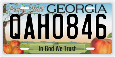 GA license plate QAH0846