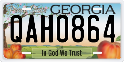 GA license plate QAH0864