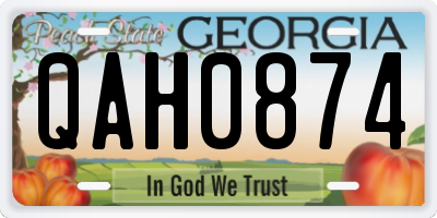 GA license plate QAH0874