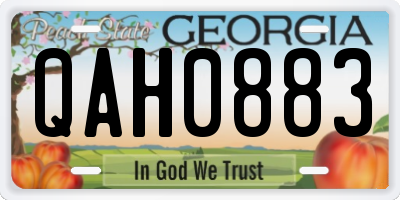GA license plate QAH0883