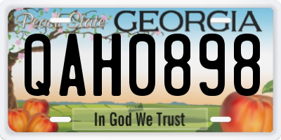 GA license plate QAH0898