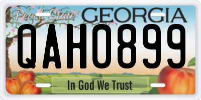GA license plate QAH0899