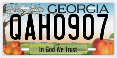 GA license plate QAH0907