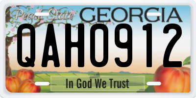 GA license plate QAH0912