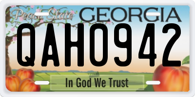 GA license plate QAH0942