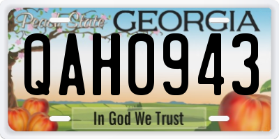 GA license plate QAH0943