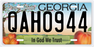 GA license plate QAH0944