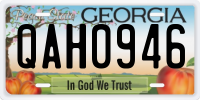 GA license plate QAH0946