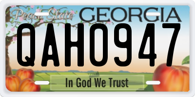 GA license plate QAH0947