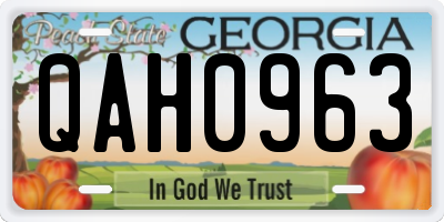 GA license plate QAH0963