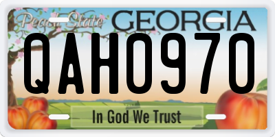GA license plate QAH0970