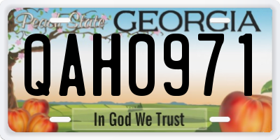 GA license plate QAH0971
