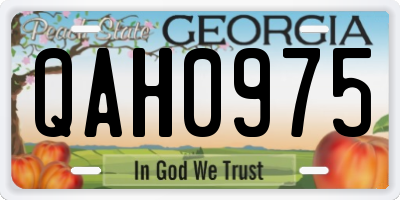 GA license plate QAH0975