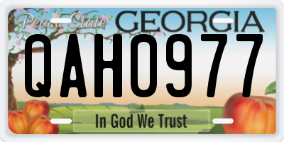 GA license plate QAH0977