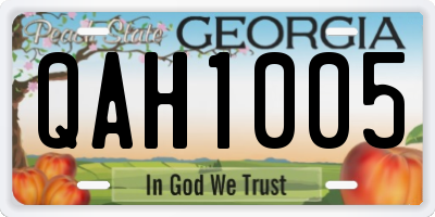 GA license plate QAH1005