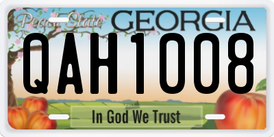 GA license plate QAH1008