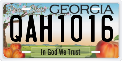 GA license plate QAH1016
