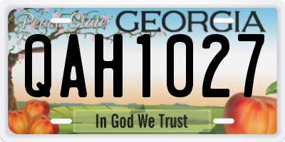 GA license plate QAH1027