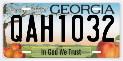 GA license plate QAH1032