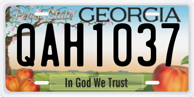 GA license plate QAH1037