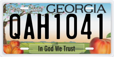 GA license plate QAH1041