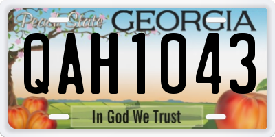 GA license plate QAH1043