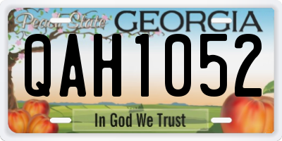 GA license plate QAH1052