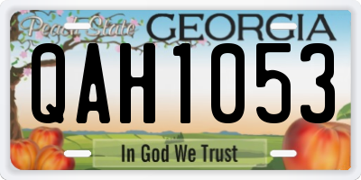 GA license plate QAH1053