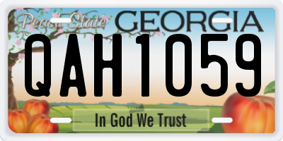 GA license plate QAH1059