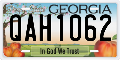GA license plate QAH1062